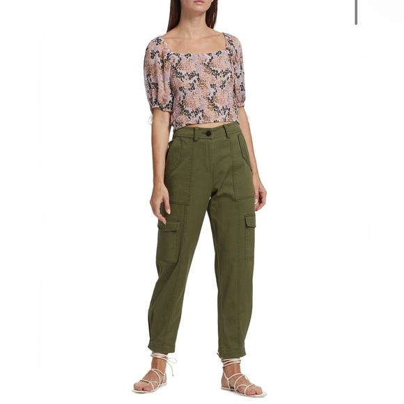 NEW FREE PEOPLE - Puff Sleeve Boho Top with Square Neck - Picture 6 of 8